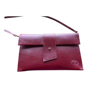Vintage Handmade Genuine Leather Envelope Clutch Crossbody Bag with Strap